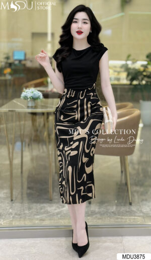 Váy Dự Tiệc MDU3875 Xẻ Tà Quyến Rũ Đính Hoa Nghệ Thuật