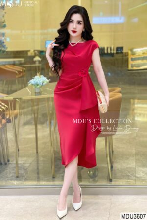 Váy Thiết Kế MDU3607 - Đầm Dự Tiệc Trong BST Hè 2024 Sắc Đỏ Tỏa Sáng Từ MDU Fashion