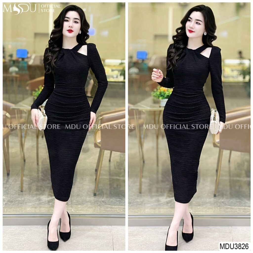 Đầm Body Cao Cấp Sang Trọng Chất Xốp Nhăn