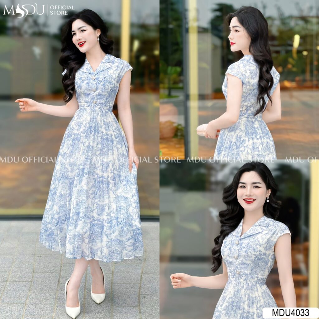 Đầm Vest Dự Tiệc Xếp Ly Cổ Điển