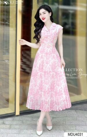 Váy Dáng Xòe MDU4031 Cổ Sơ Mi Cùng Dáng Tay Hến