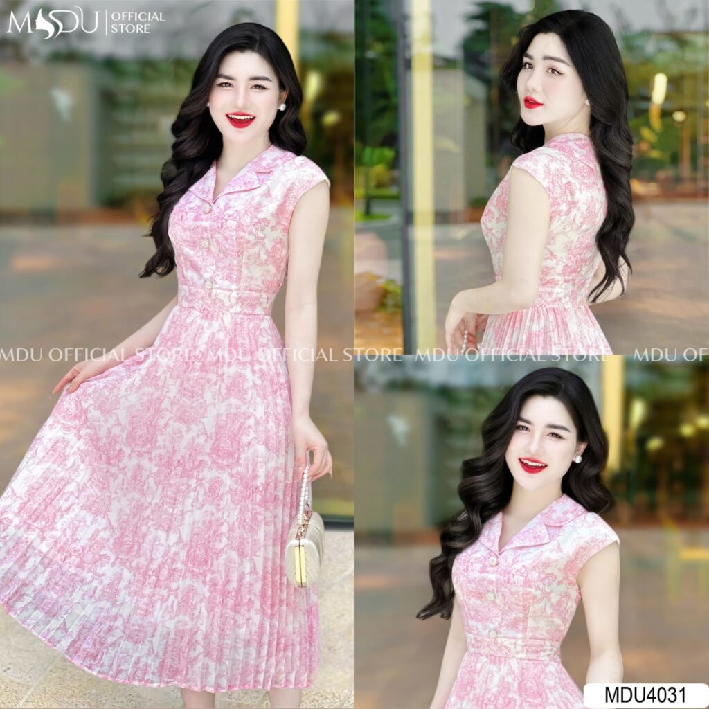 Đầm Vest Với Phụ Kiện Nút Ngọc