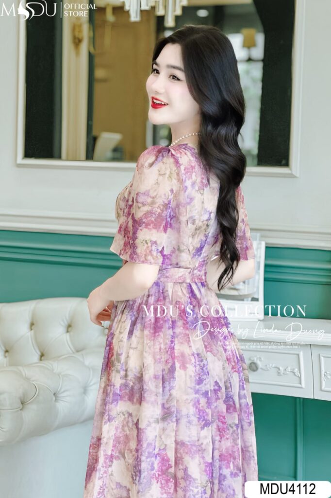 Đầm Maxi Tay Bồng Duyên Dáng