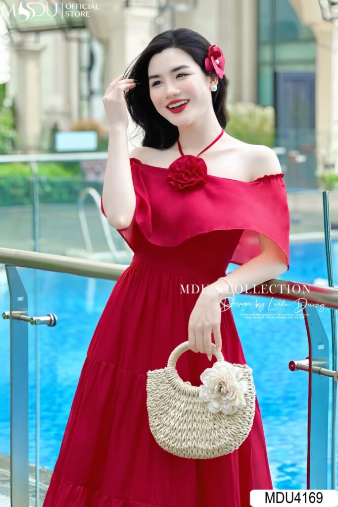 Đầm Maxi Dáng Dài màu Trơn