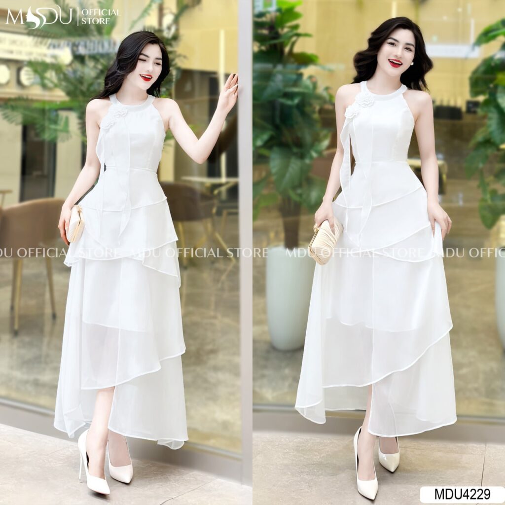 Váy Tầng Công Chúa Màu Trắng Tinh Khôi