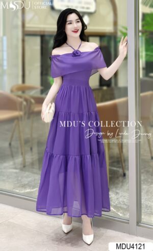 Váy Đi Biển MDU4121 Trễ Vai Cổ Yếm Duyên Dáng