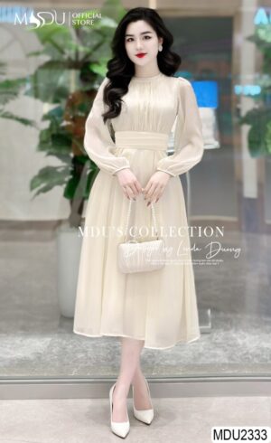Váy Thiết Kế MDU2333 Dáng Xoè Nhẹ Tay Dài Bồng Bềnh - Sang Trọng Và Kiêu Kỳ