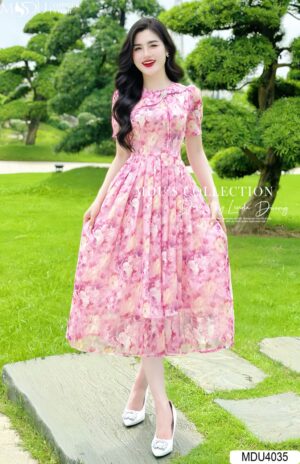 Váy Thiết Kế Công Chúa MDU4035 Màu Hồng Ngọt Ngào Đính Đá Tinh Tế