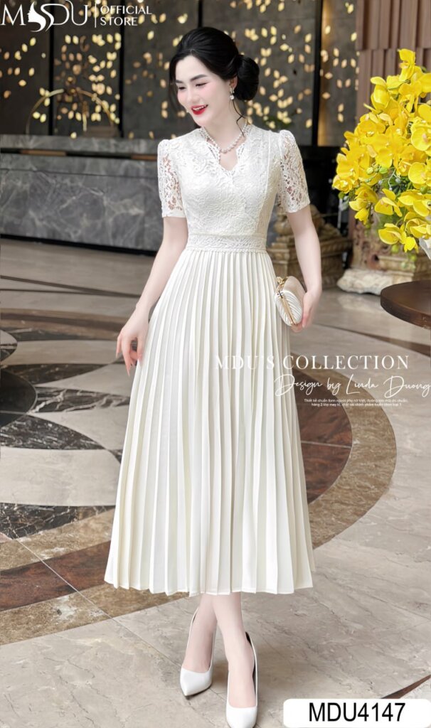 Áo Đầm Dự Tiệc Phối Ren