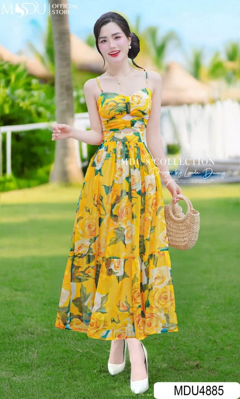 Các Kiểu Đầm 2 Dây Dự Tiệc Đẹp Lung Linh - Đầm Maxi 2 Dây