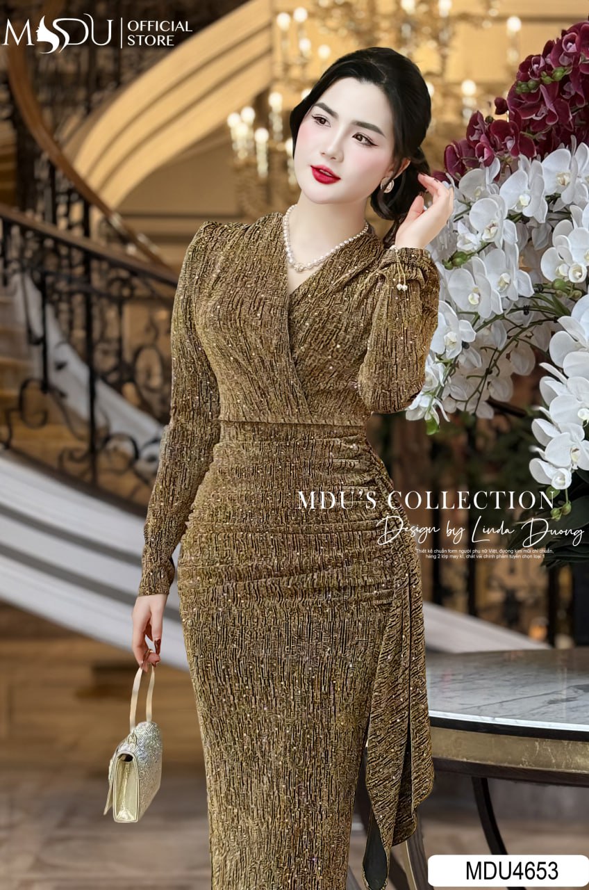 Đầm cá tính dự tiệc tua dua ánh kim