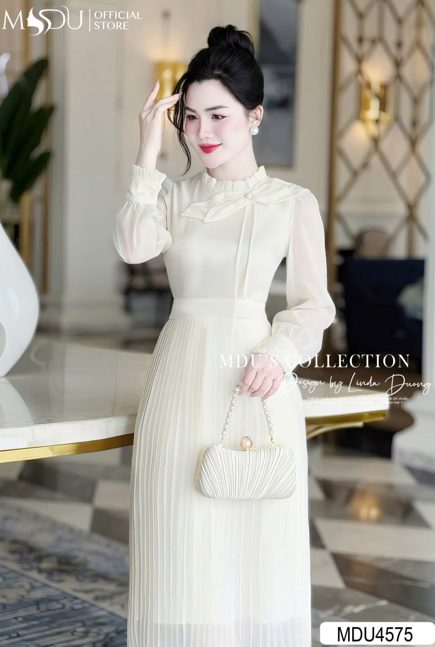 Đầm dự tiệc cho người có bắp tay to - Maxi có tay