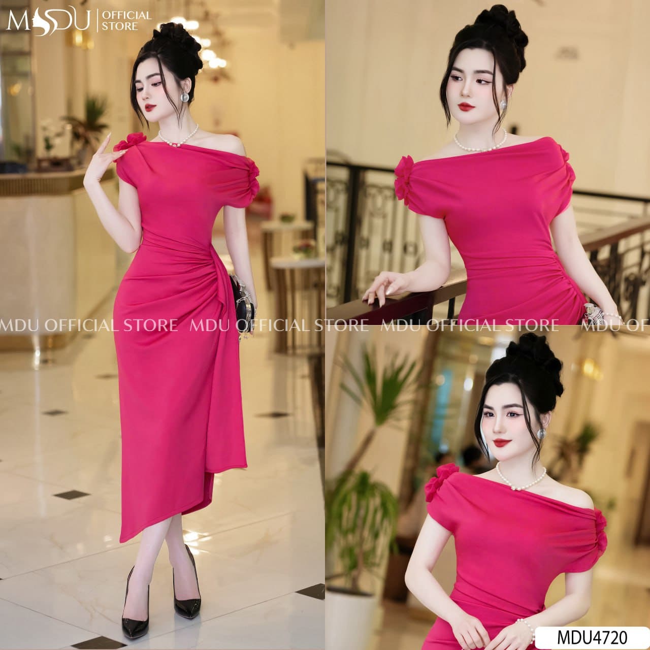 Phối Phụ Kiện Với Đầm Dự Tiệc Lệch Vai