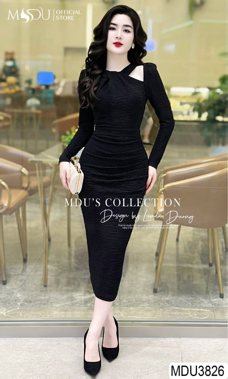 Những Kiểu Đầm Dự Tiệc Tay Dài Đẹp Lung Linh - Đầm Cổ Cut-Out