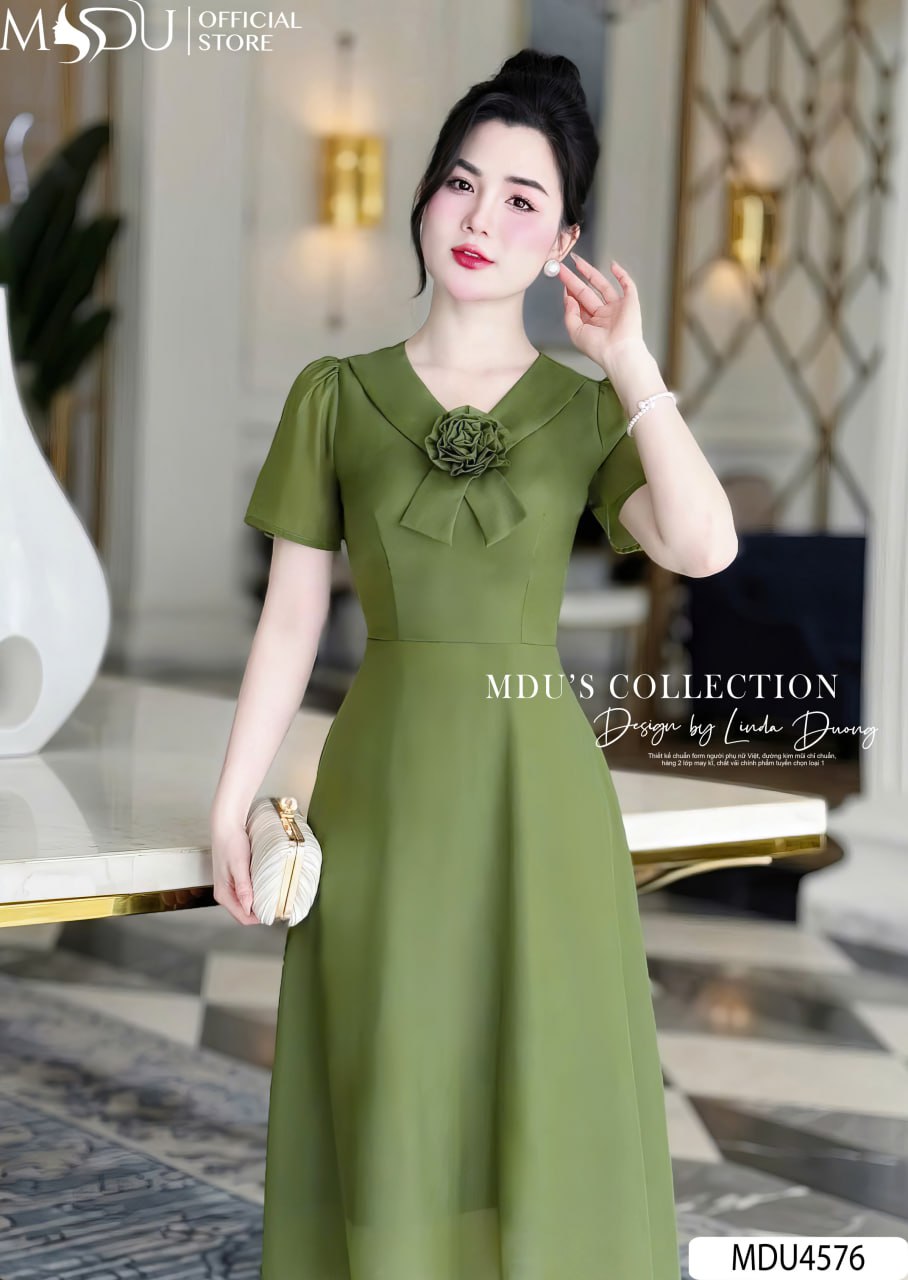 Sức hút của đầm dự tiệc xanh lá cây 