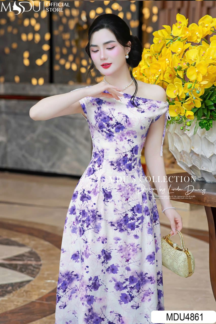 Đầm màu tím đi dự tiệc "Vũ khí bí mật" 