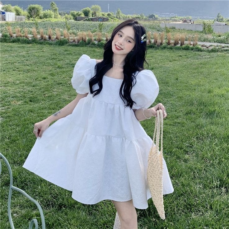 Những Kiểu Đầm Thiết Kế Tay Phồng “Đốn Tim” Mọi Cô Nàng - Đầm Tay Phồng Babydoll