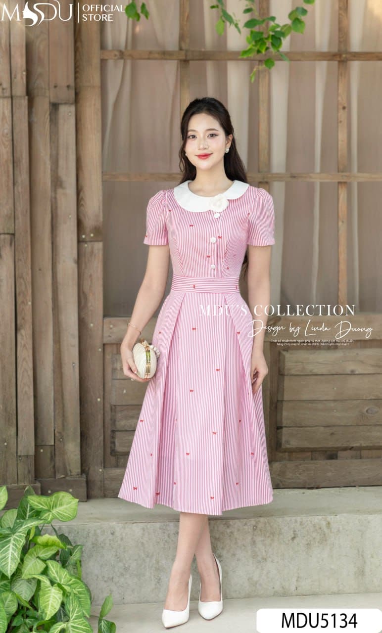 Đầm Xếp Ly Công Sở Dáng Chữ A - Trẻ Trung, Dễ Mặc