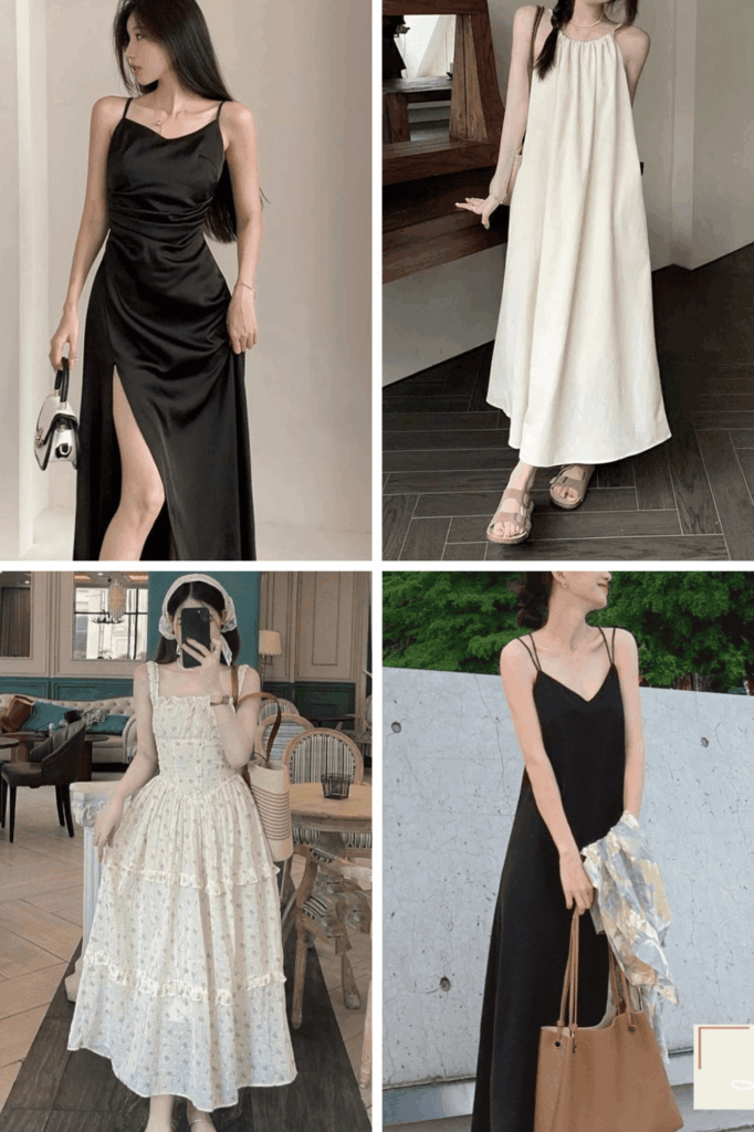 Phối đồ với váy 2 dây siêu dễ siêu xinh 