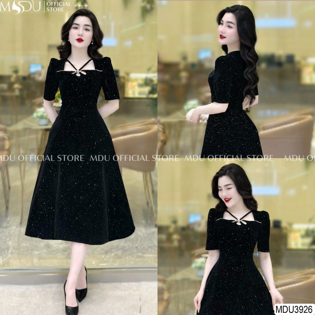 Váy Yếm Công Sở Cổ Vuông