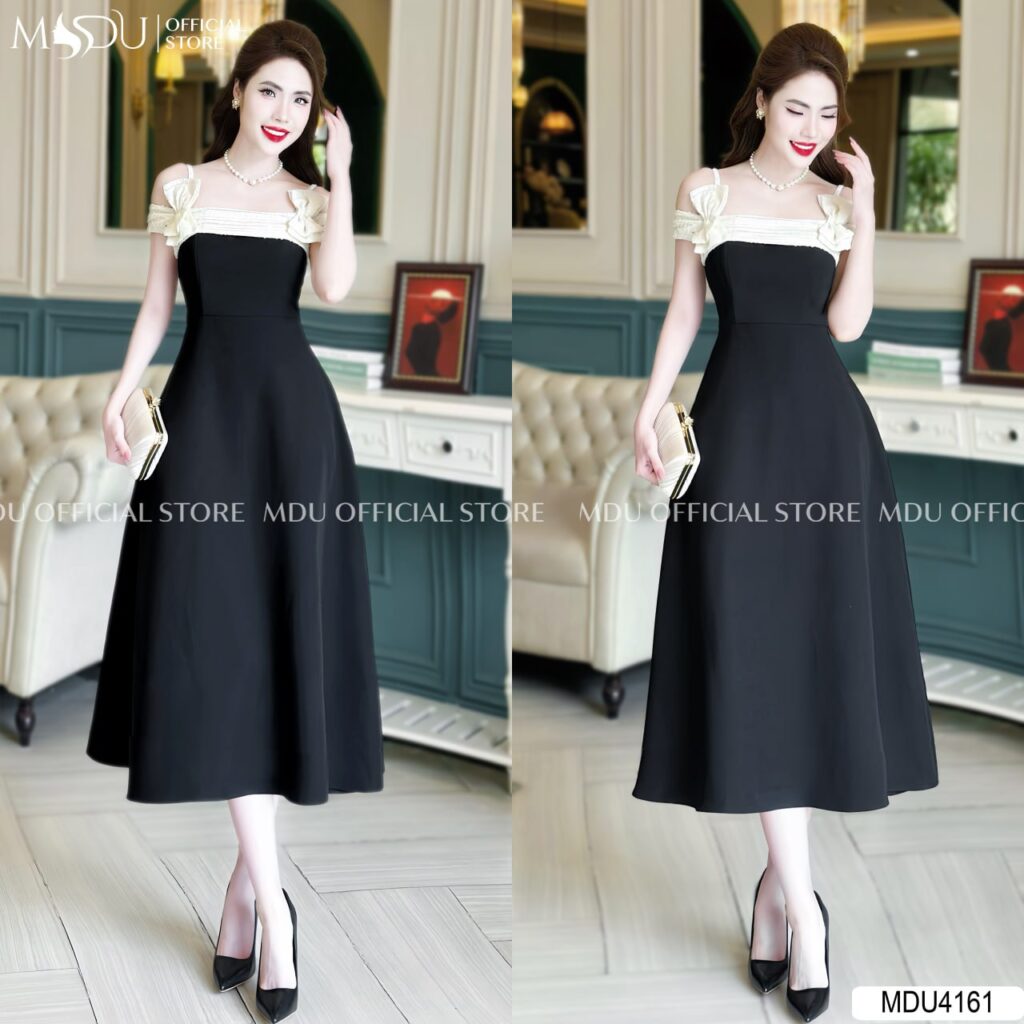 Đầm Xòe Cúp Công Chúa Với Nơ Xinh Xắn