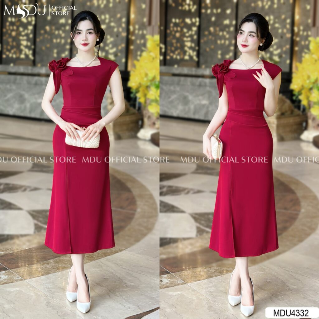 Đầm Công Chúa Cổ Điển Màu Đỏ Quyến Rũ