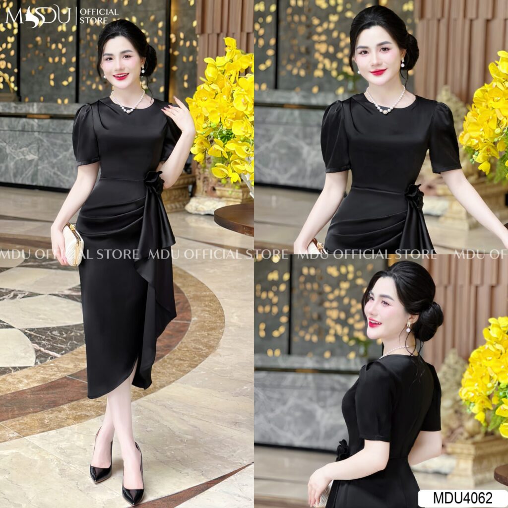 Váy Công Sở Ngắn Chất Liệu Lụa Sang Trọ