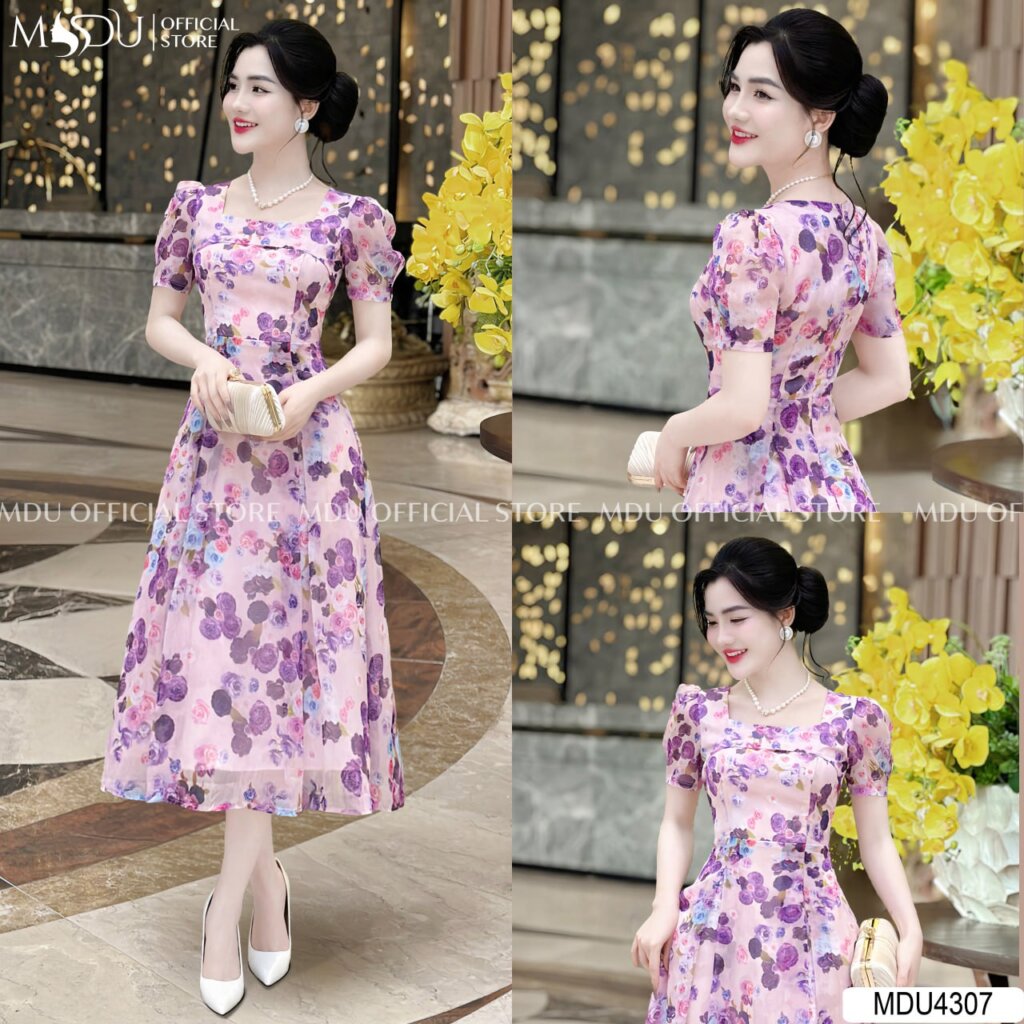 Đầm Bồng Công Chúa Cổ Vuông Sang Trọng