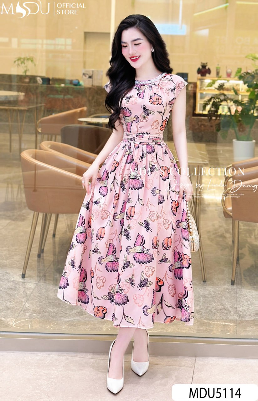 Váy Sát Nách Công Sở Họa Tiết Nhẹ