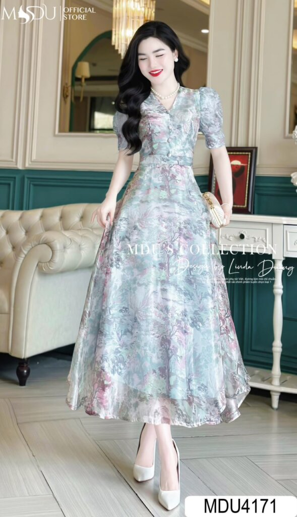 Đầm Dự Tiệc Tay Bồng