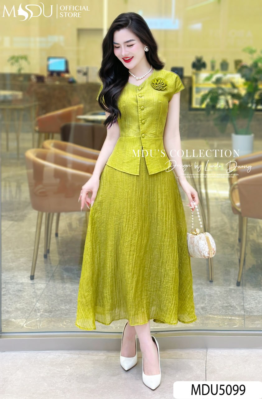 Váy Tơ Công Sở Cho Dáng Quả Lê