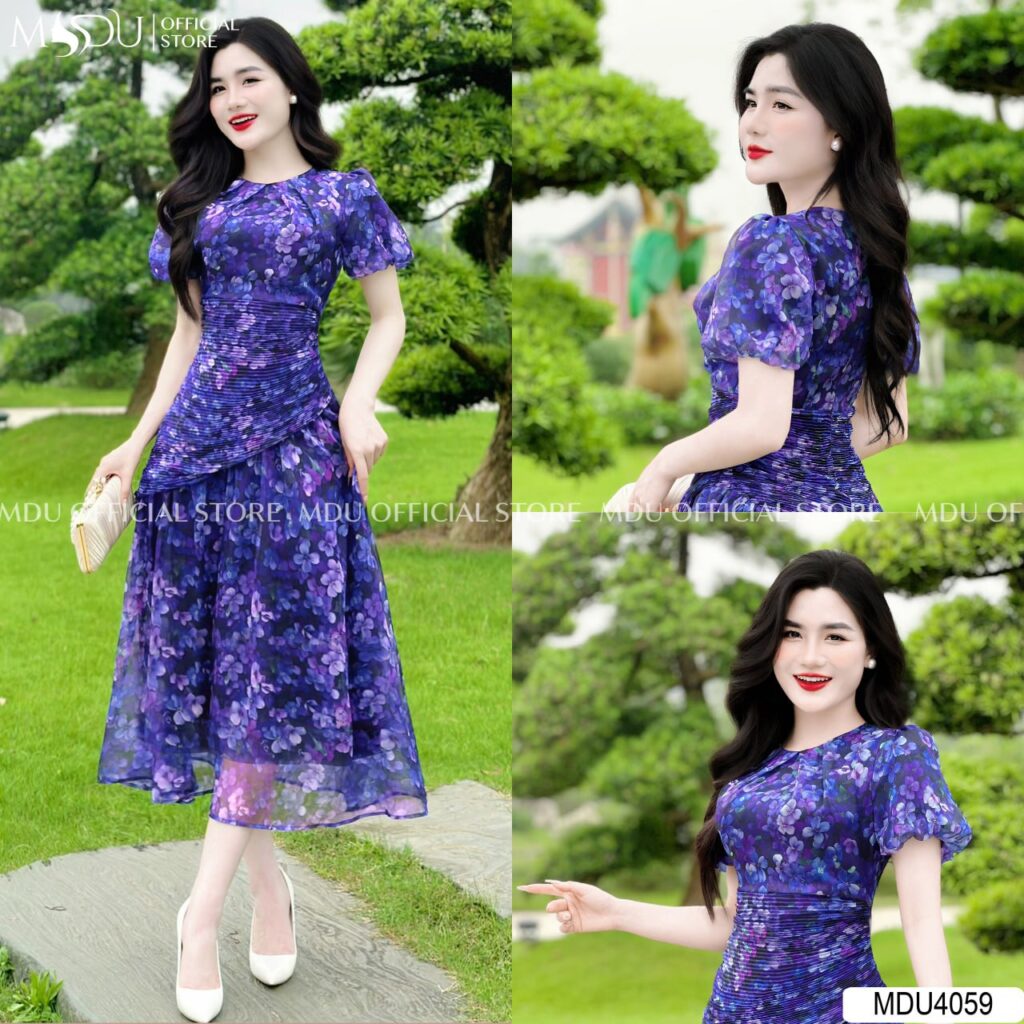 Đầm Công Chúa Tay Phồng Đuôi Dài Thướt Tha