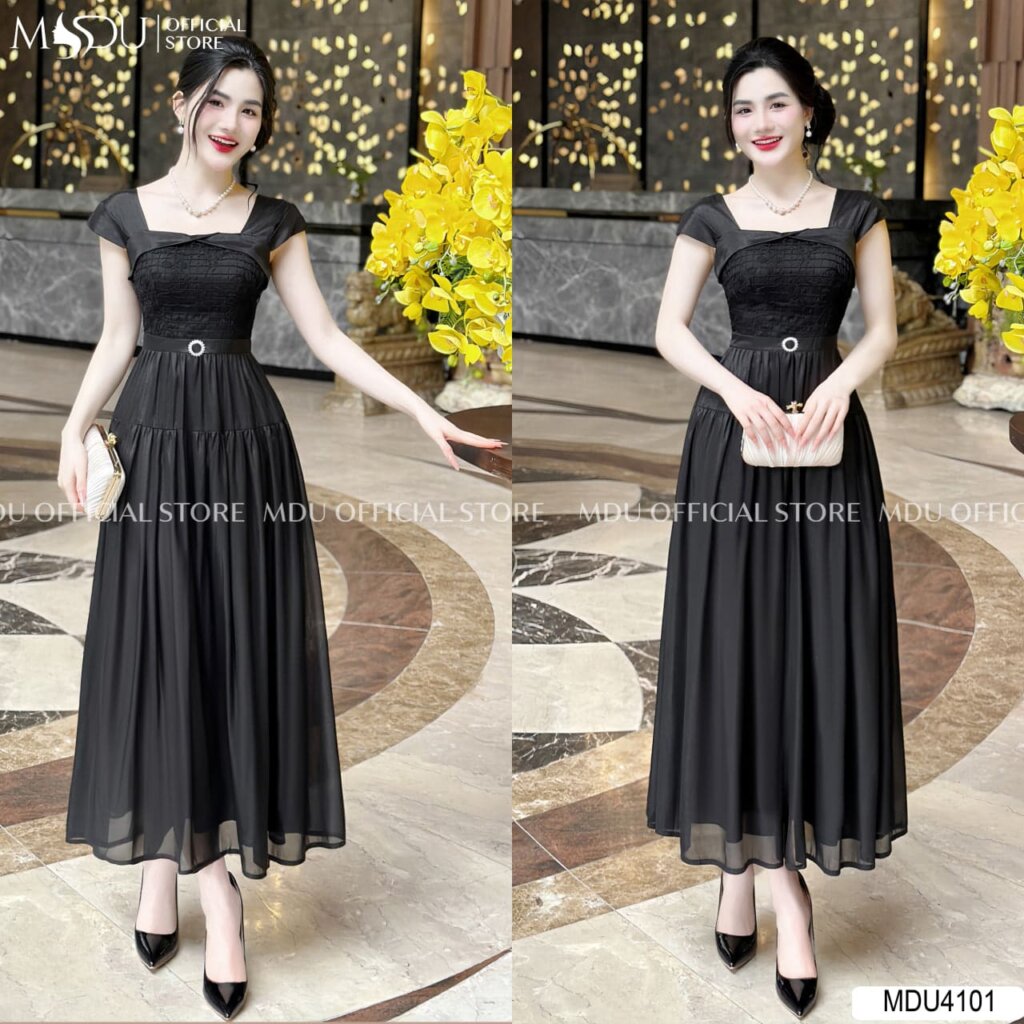 Đầm Tiểu Thư Dáng Dài Với Chất Liệu Tơ Kim Cương Cao Cấp - Vẻ Đẹp Vượt Thời Gian