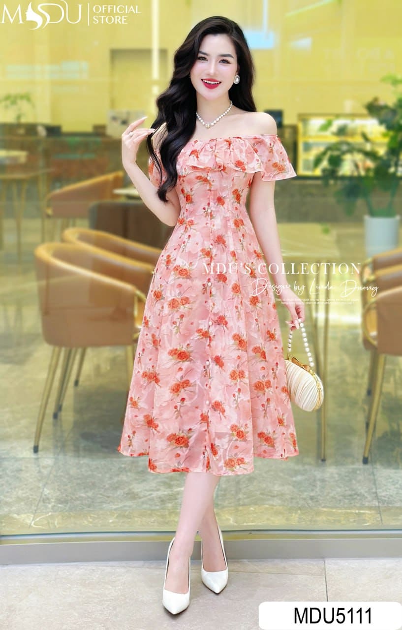 Đầm Maxi Dáng Dài Trễ Vai Quyến Rũ