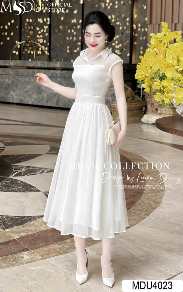 Đầm Sơ Mi Tơ Óng Dáng Dài Tinh Tế