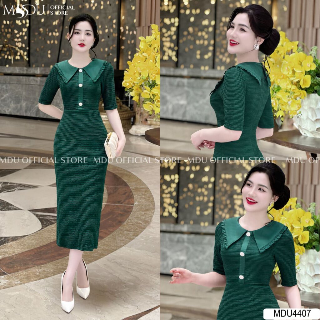 Đầm Sơ Mi Ôm Body Dáng Dài