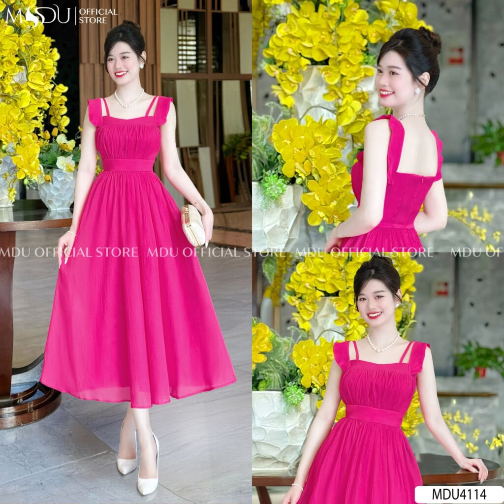 Đầm Tiểu Thư Dáng Dài Hồng Tinh Tế - Sự Lựa Chọn Cho Những Dịp Đặc Biệt