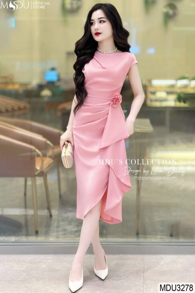 Đầm sát nách dáng dài lụa trơn từ MDU Fashion