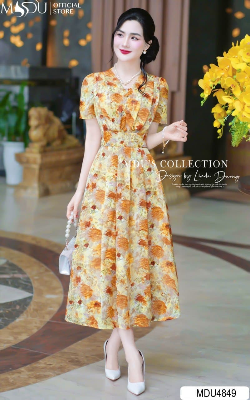 Các Kiểu Váy Thiết Kế Màu Vàng Đẹp Nhất Tại MDU Fashion - Váy Suông Màu Vàng Pastel