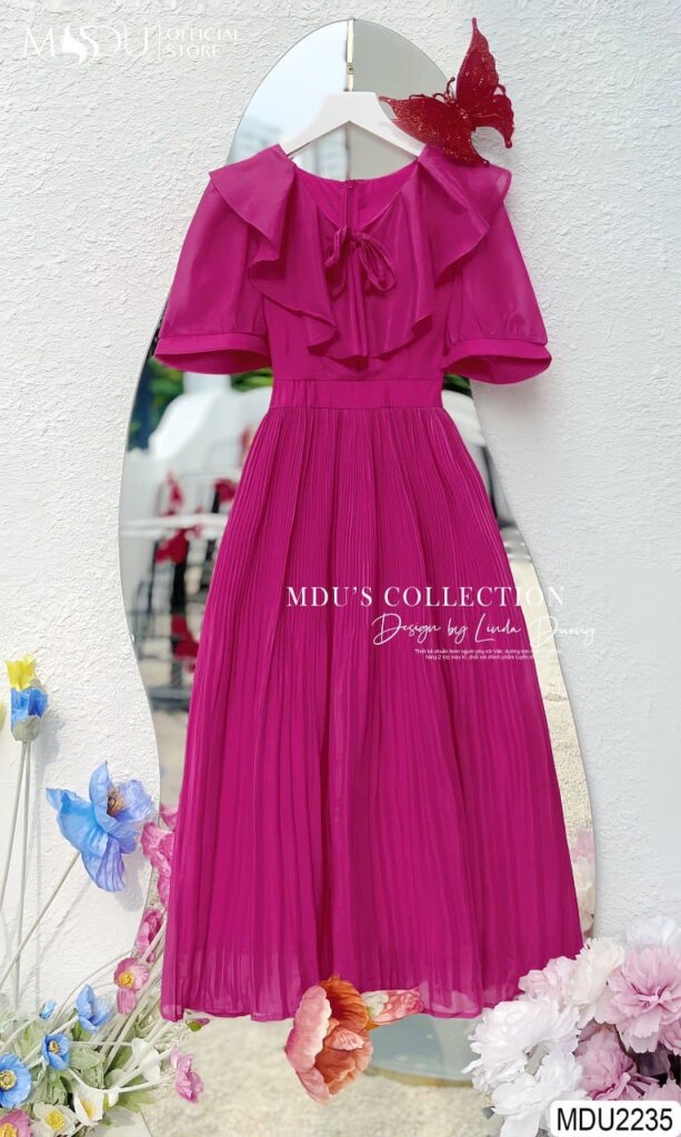Váy Thiết Kế MDU2235 - Màu Sắc Hồng Sen Dịu Dàng Và Đằm Thắm