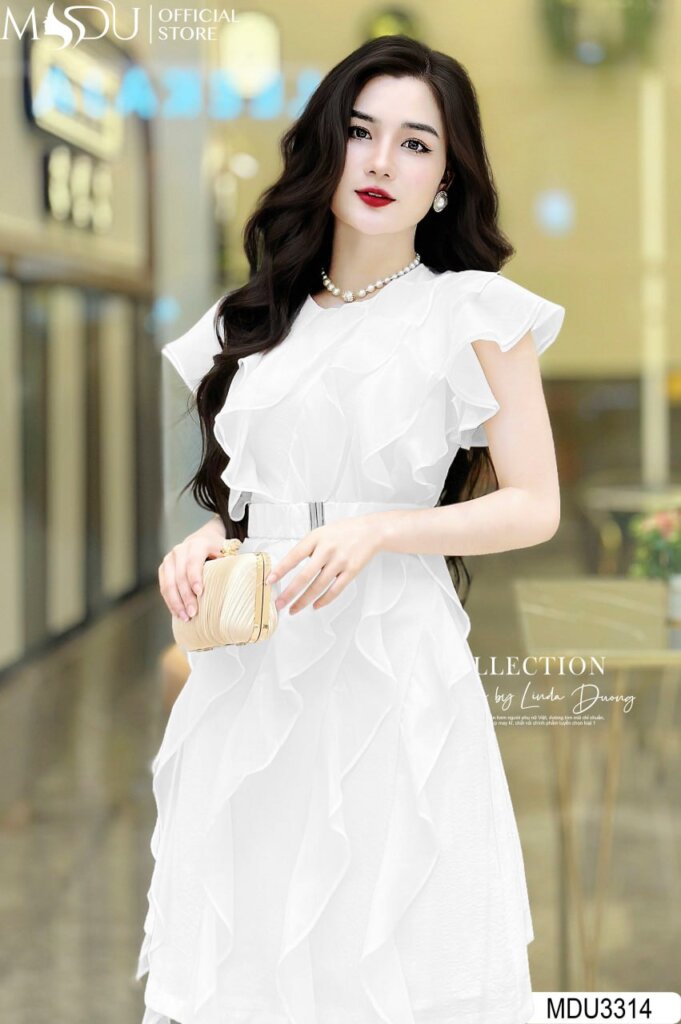 Cách phối đồ với váy màu trắng công chúa