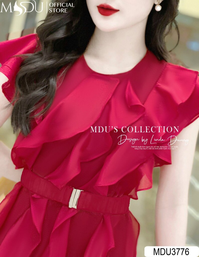 Váy Thiết Kế MDU3776 - Chất Tằm Nhăn Cao Cấp