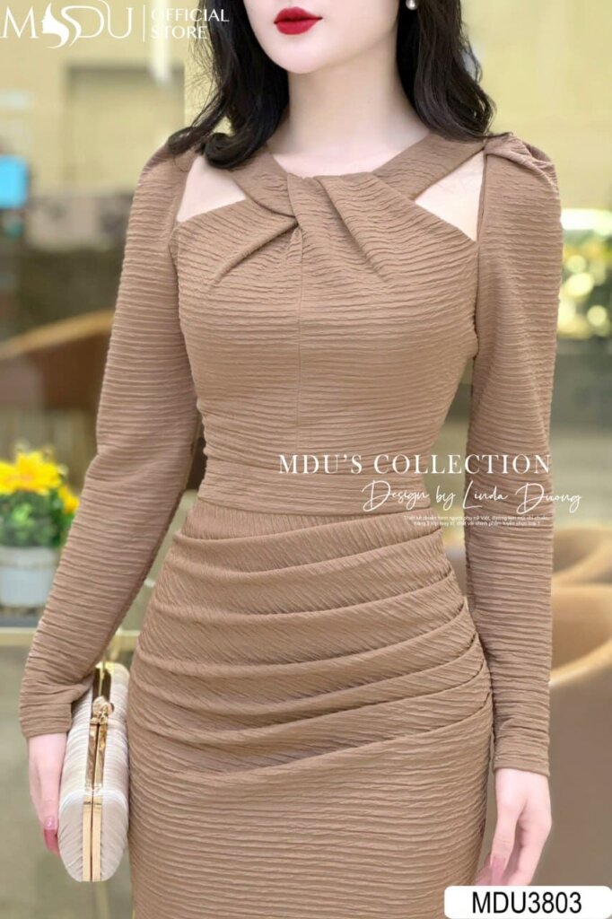 Váy Thiết Kế MDU3803 - Chất Xốp Nhăn Cao Cấp Mang Đến Cảm Giác Mềm Mại Và Thoải Mái