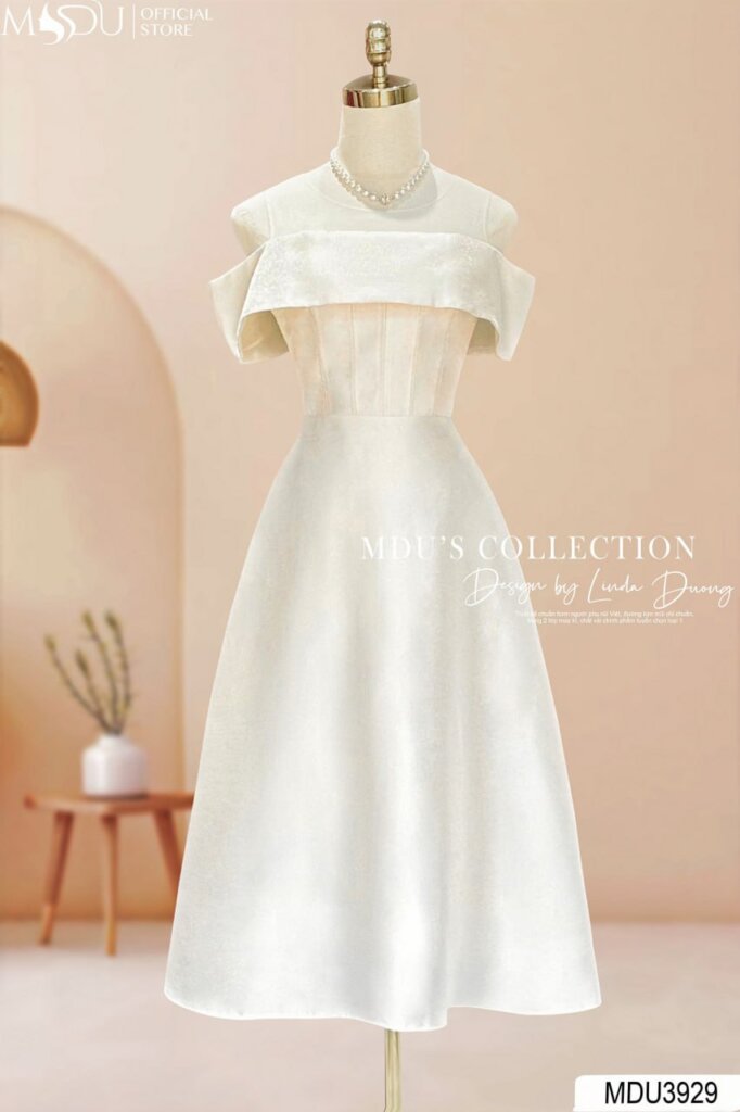 Cách phối đồ với váy màu trắng công chúa