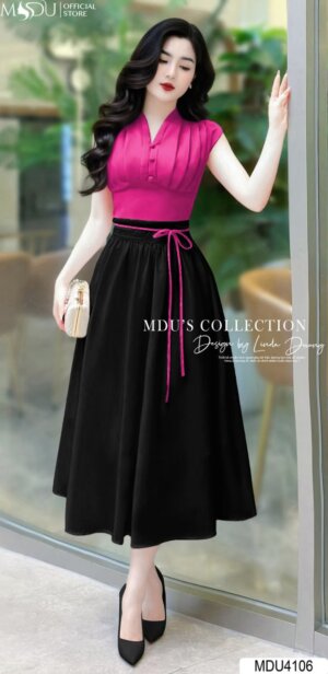 Váy Thiết Kế MDU4106 – Dáng Dài Điểm Thêm Chi Tiết Xếp Ly Ở Ngực Đầy Tinh Tế Và Thanh Lịch