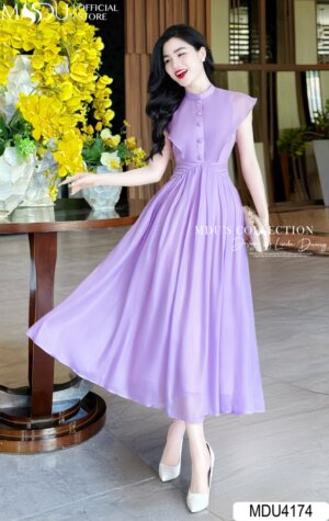 Váy Thiết Kế MDU4174 – Màu Tím Mộng Mơ Cùng Thiết Kế Dáng Tay Cánh Tiên Điệu Đà Cuốn Hút