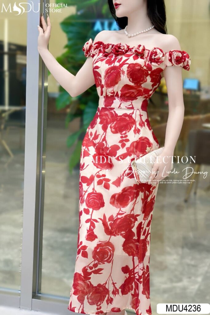 Đầm Body Cao Cấp Sang Trọng Tơ Hàn Trễ Vai