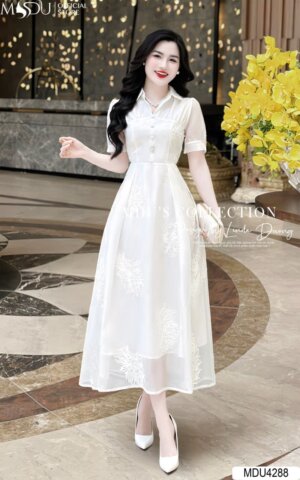 Váy Thiết Kế MDU4288 Thêu Hoa Tinh Tế