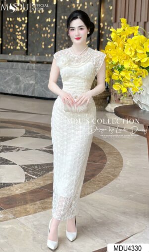 Váy Thiết Kế MDU4330 Ôm Body Ren Đính Hoa Ngọc
