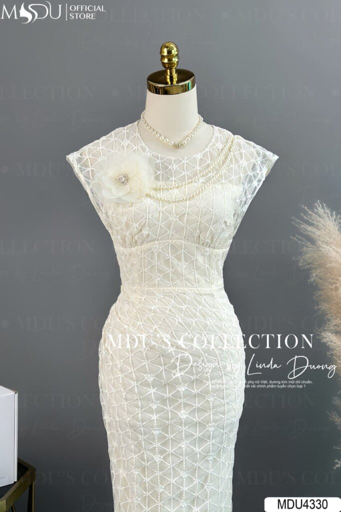 Váy Thiết Kế MDU4330 Ôm Body Ren Đính Hoa Ngọc